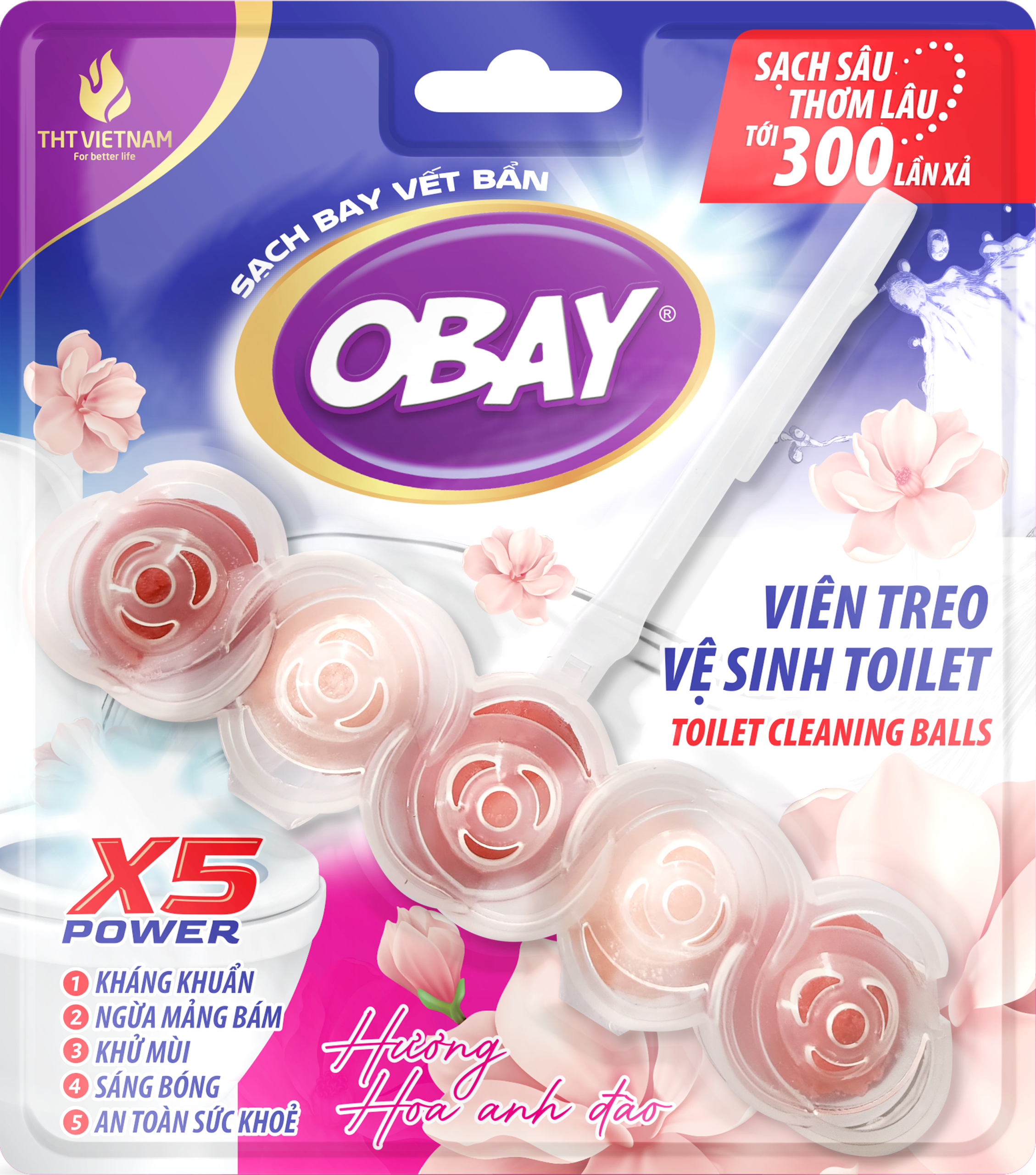Viên Treo Vệ Sinh Toilet Obay Hương Hoa Anh Đào 50g