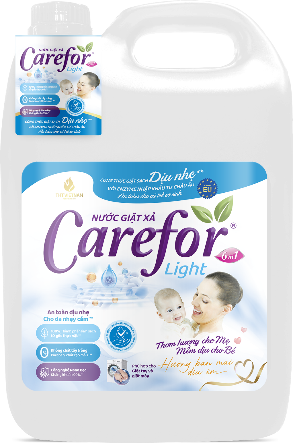 Nước giặt xả dịu nhẹ Carefor Light 5000ml