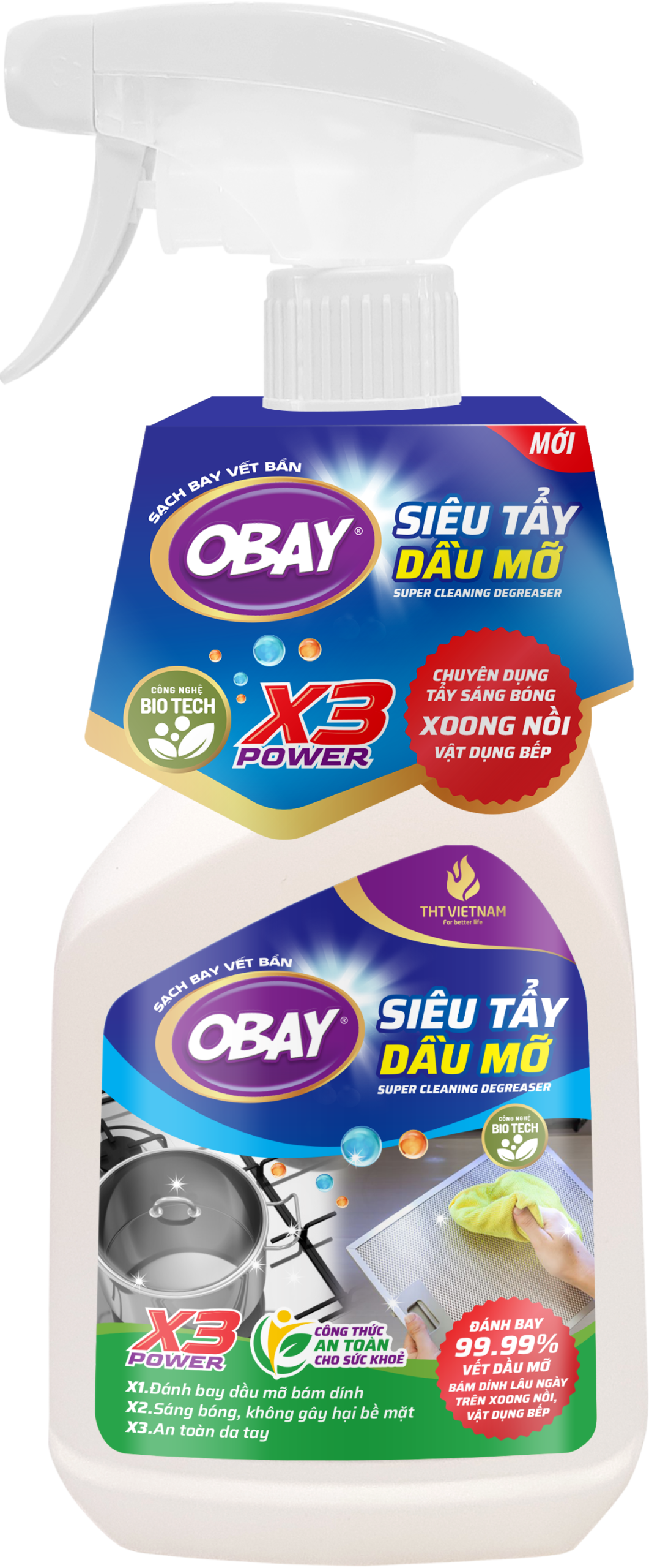 Chai Tẩy Dầu Mỡ OBAY 480g