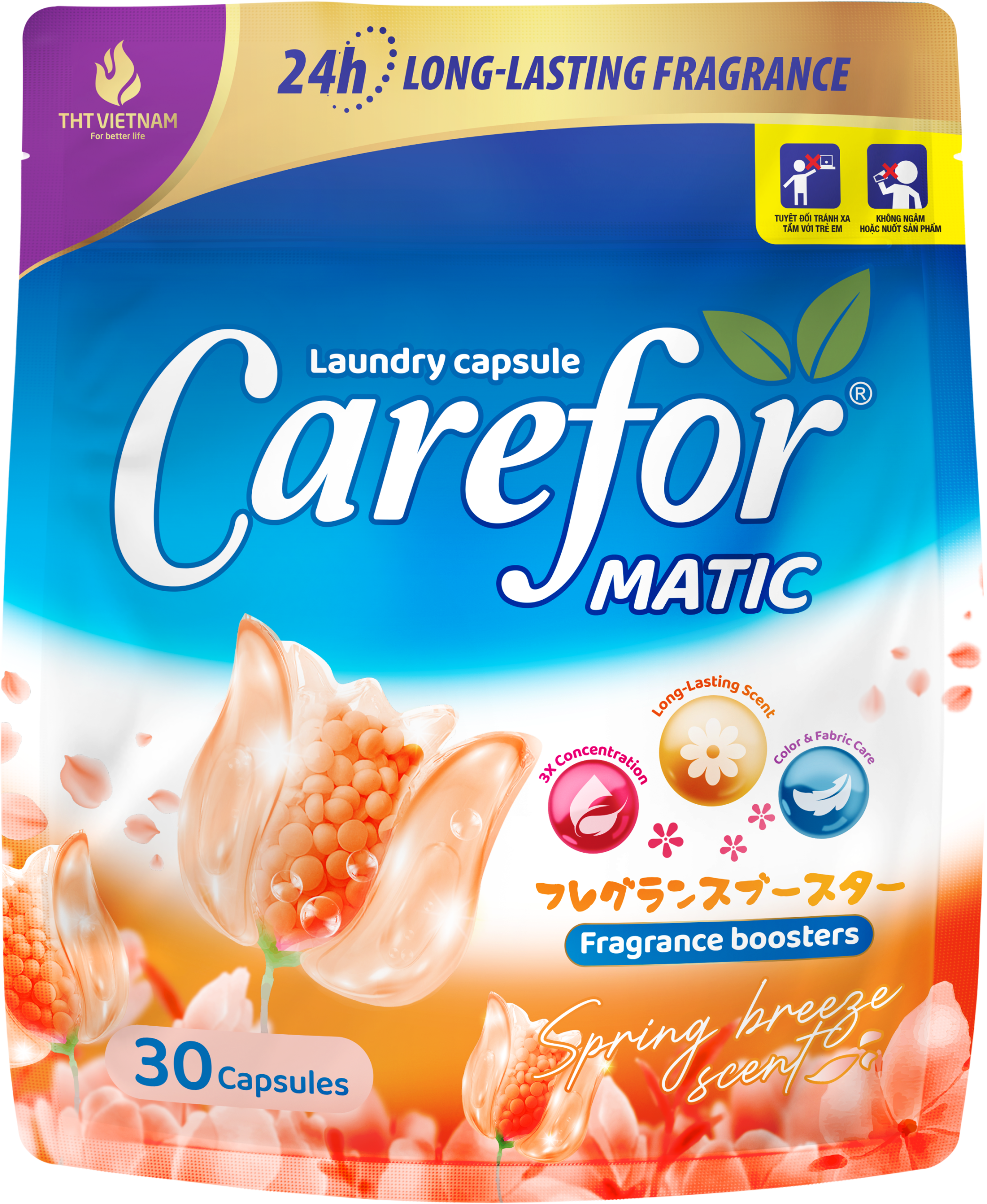 Viên giặt xả Carefor Matic hương gió xuân 315gram – Túi 30 viên