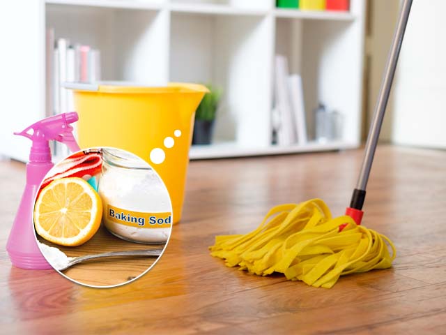 tự chế nước lau sàn bằng baking soda và chanh
