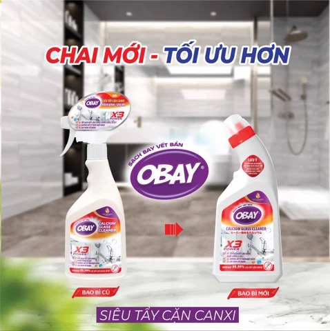 THAY ĐỔI MẪU MÃ BAO BÌ SẢN PHẨM SIÊU TẨY CẶN CAXI OBAY