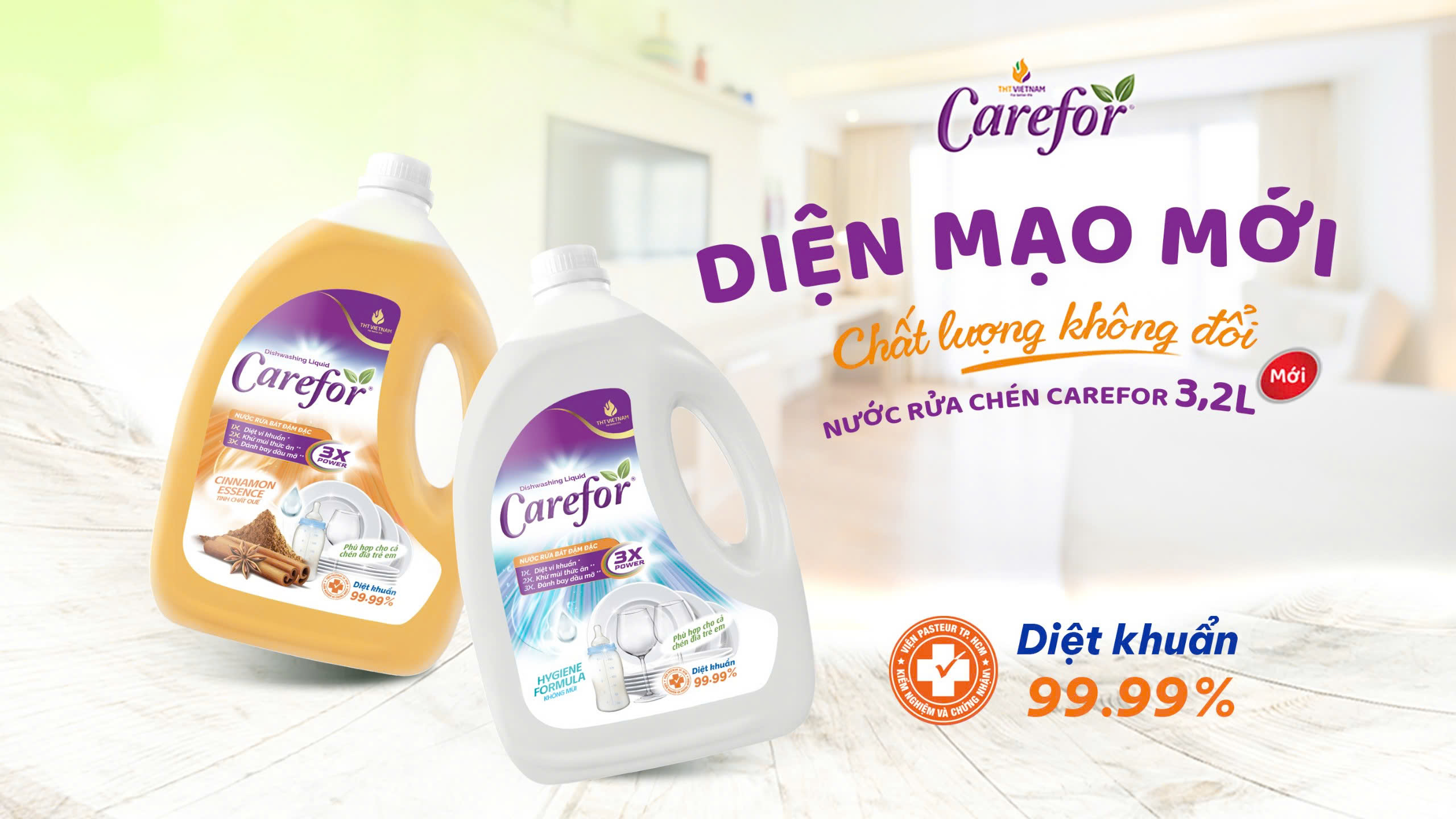 THÔNG BÁO: CẢI TIẾN BAO BÌ SẢN PHẨM NƯỚC RỬA CHÉN CAREFOR 